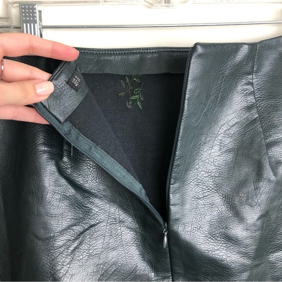 Zara Skirts Zara Floral Beaded Black Leather Skirt Poshmark